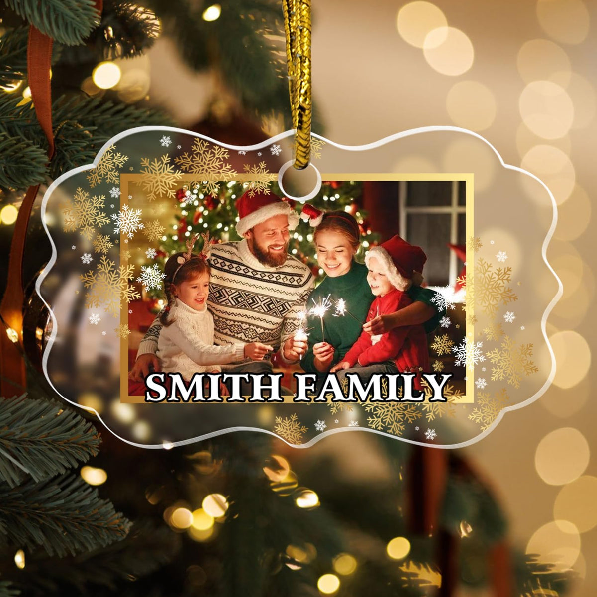 Personalized Family Photo Decor, Crystal Ornaments, Custom Christmas Hanging Ornaments, Decorative
