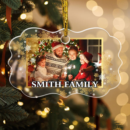 Personalized Family Photo Decor, Crystal Ornaments, Custom Christmas Hanging Ornaments, Decorative