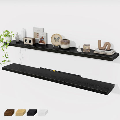 Fun Memories 72 Inch Floating Shelves for Wall 2 Pack Shelves for Bedroom|Kitchen|Bathroom 72 x 9.3