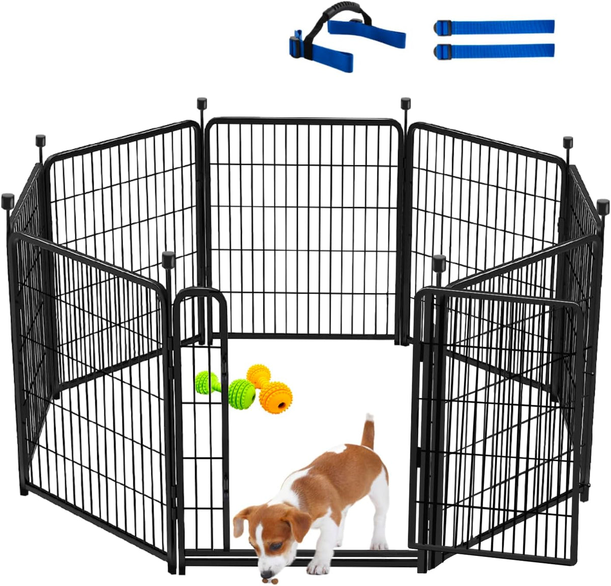 Garden Fence 40 inch High, Dog Fence Outdoor for Yard, 21" Wide Low Threshold Gate, Fencing for