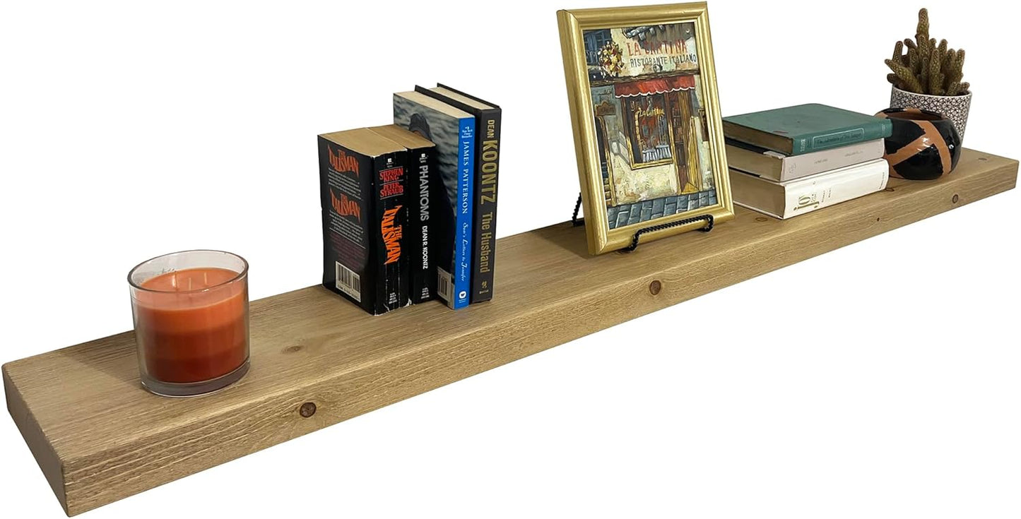 joelsantiques 72 Inch Wooden Floating Shelves for Wall - 72x6x2 in - Made of Natural Wood - Short