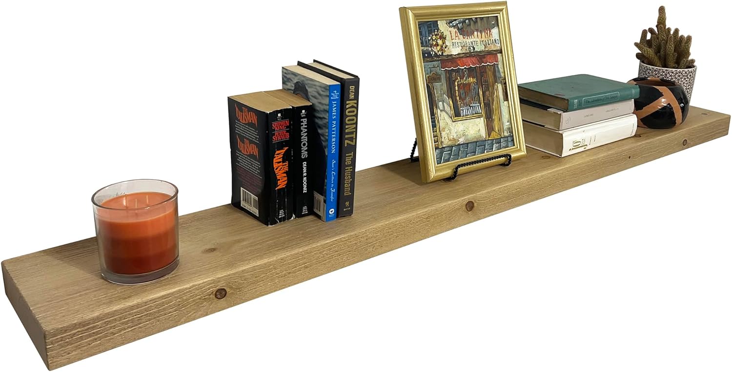 joelsantiques 72 Inch Wooden Floating Shelves for Wall - 72x6x2 in - Made of Natural Wood - Short