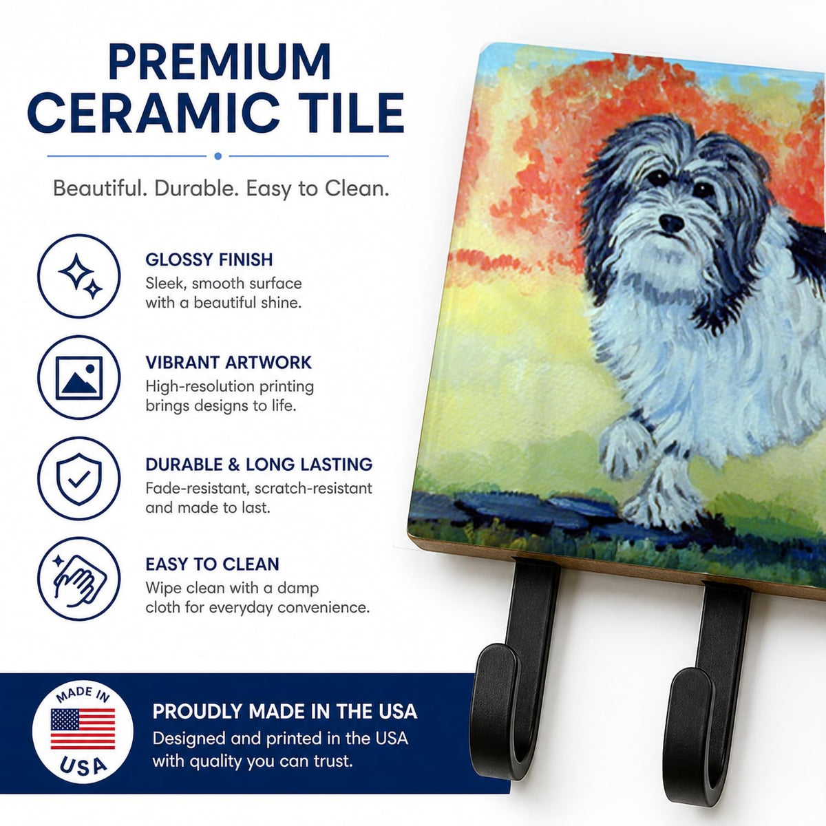 Caroline's Treasures 7510TH68 Lowchen Leash or Key Holder, Wall Hooks, Key Hooks Holder, Coat Rack