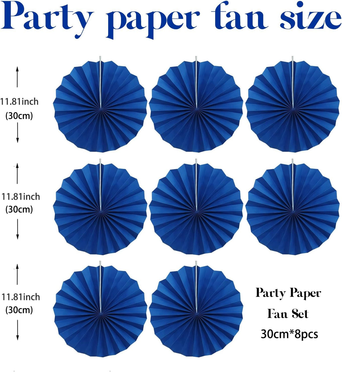 Blue Birthday Decorations,DIY Blue Paper Fans Hanging Decoration ,Party Decorations for Adults