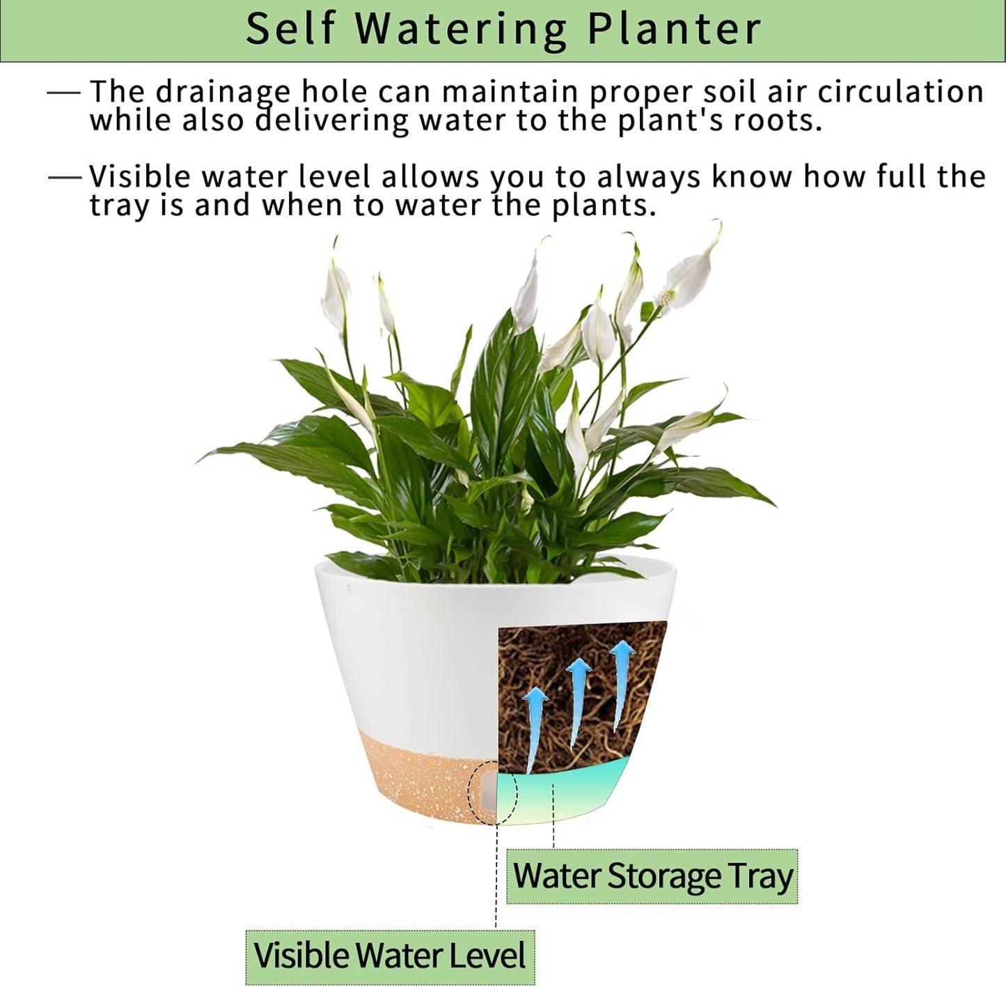 2 Pack 10 Inch Hanging Planters for Indoor Outdoor Plants, Hanging Plant Flower Pot Basket with