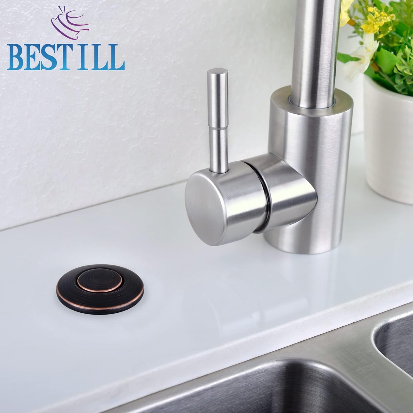 BESTILL Garbage Disposal Air Switch Kit-UL Listed, Cordless Sink Top Switch Button for Waste