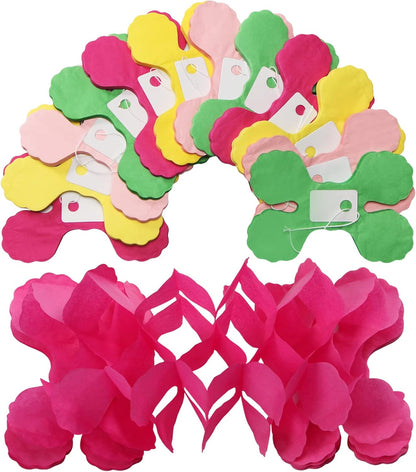 Hawaiian Luau Party-Decorations Streamer Garland - 157Ft Tropical Aloha Theme Supplies Four-Leaf