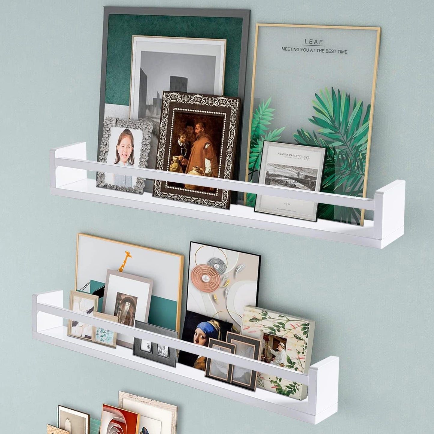 AZSKY Classic Nursery Book Shelves White Wall Book Shelves Kids Bookshelf for Bedroom Bathroom
