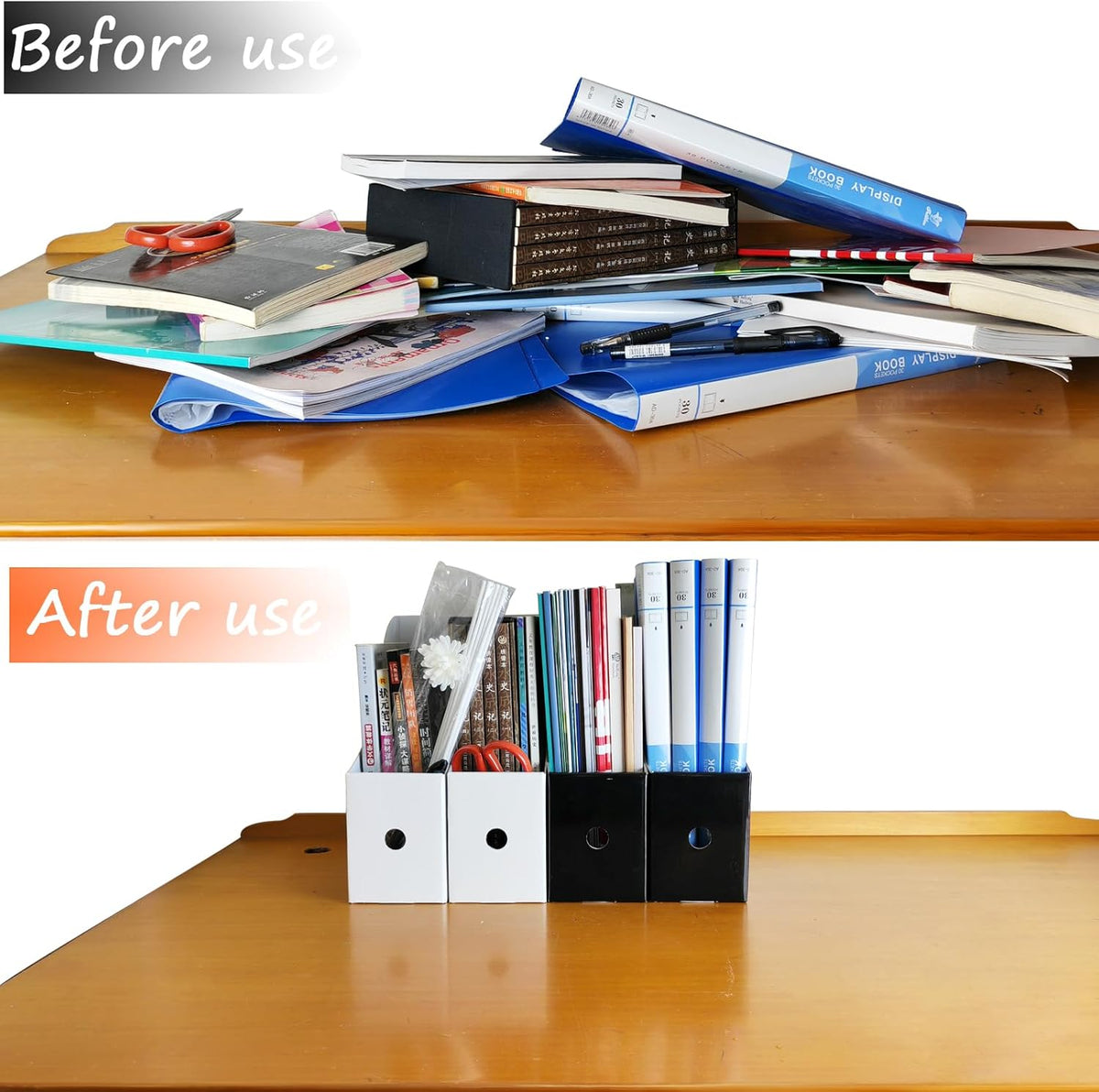 24 Pack Cardboard Magazine Holder, Magazine File Holder for Home, Office, Desk, 10.6'' H×10.2'' L