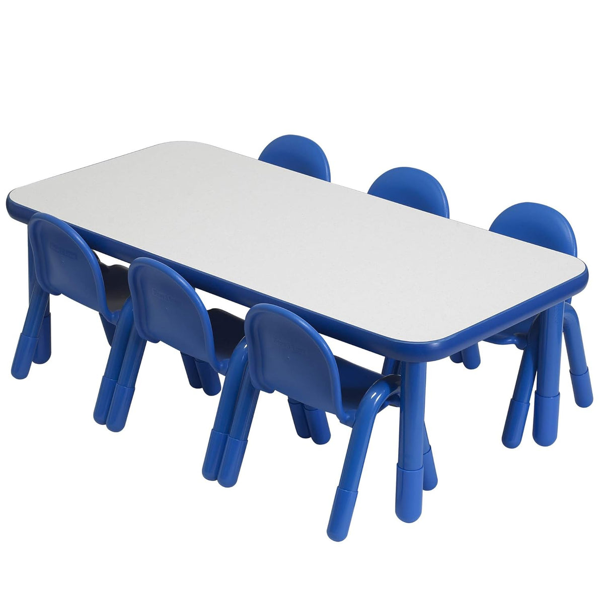 Children’s Factory Baseline Preschool 60" x 30" Rectangular Table & Chair Set - Solid Blue