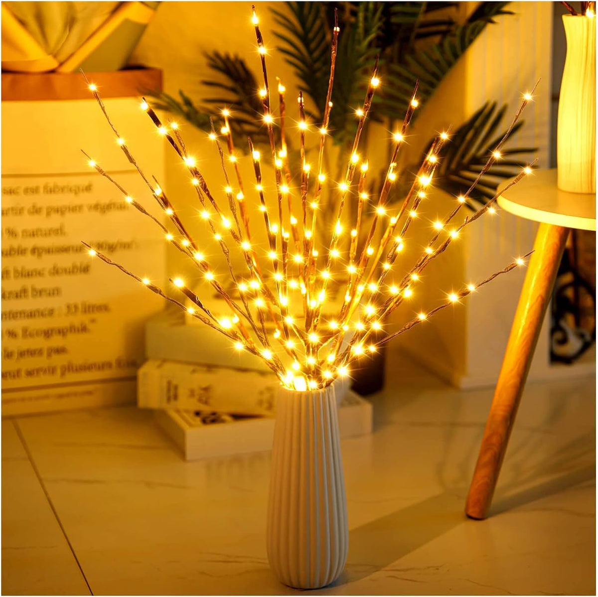 DK177 4 Pack Led Branch Light Battery Operated Lighted Branch Vase Filler Willow Tree Artificial