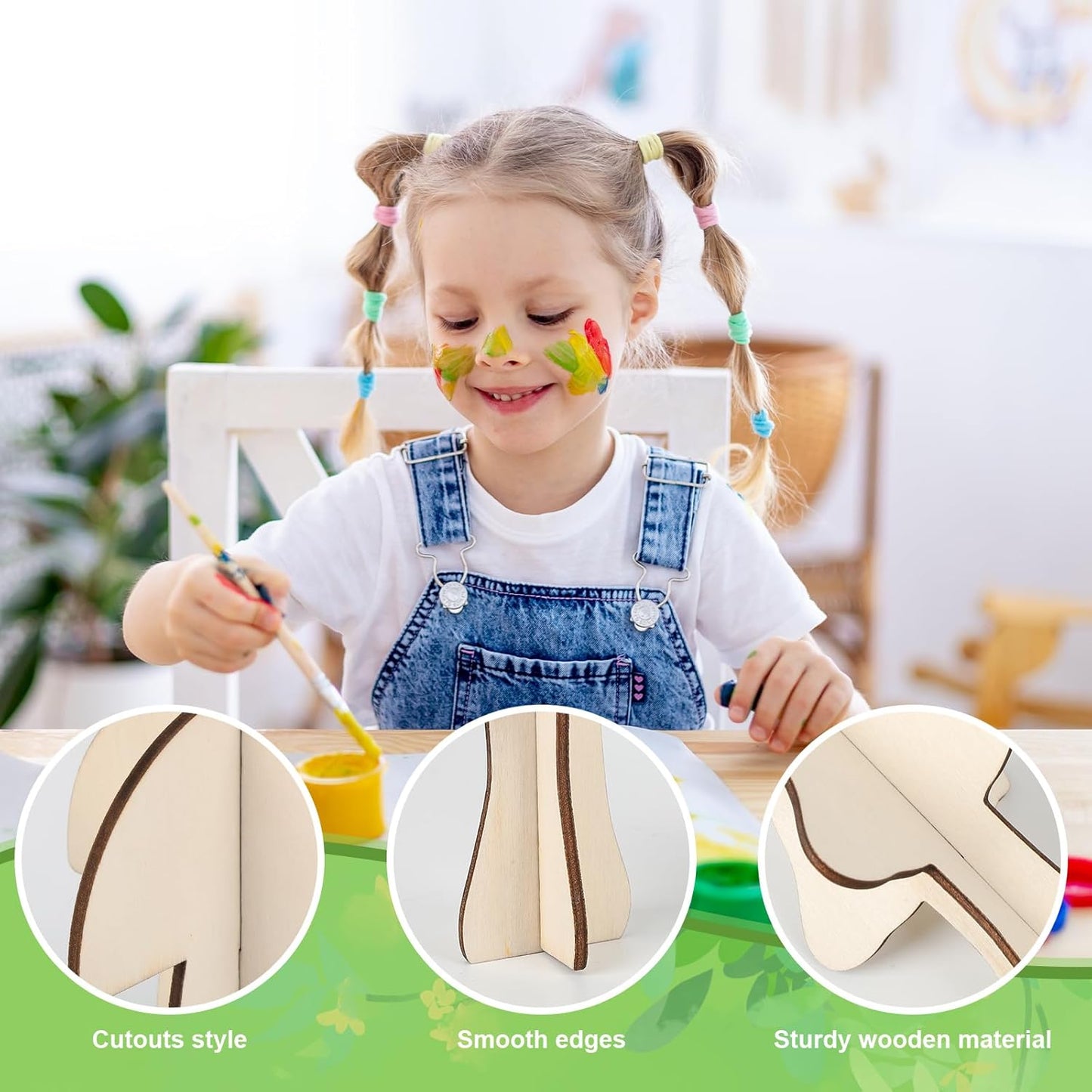 COCHIE DIY 3D Mushroom Spring Wood Crafts to Paint for Kids Adults, Paintable Unfinished Wooden