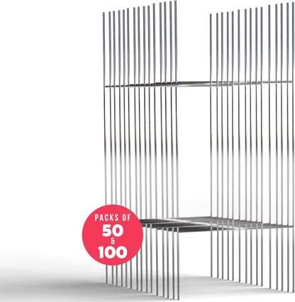 100 Pack 10"x24" H-Frame Yard Sign Stakes – Heavy Duty 9-Gauge Galvanized Steel Stakes for