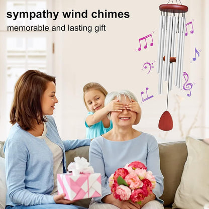 Large Aluminium Wind Chimes Outside, Soothing Melodic Memorial Sympathy Wind Chime, Suitable