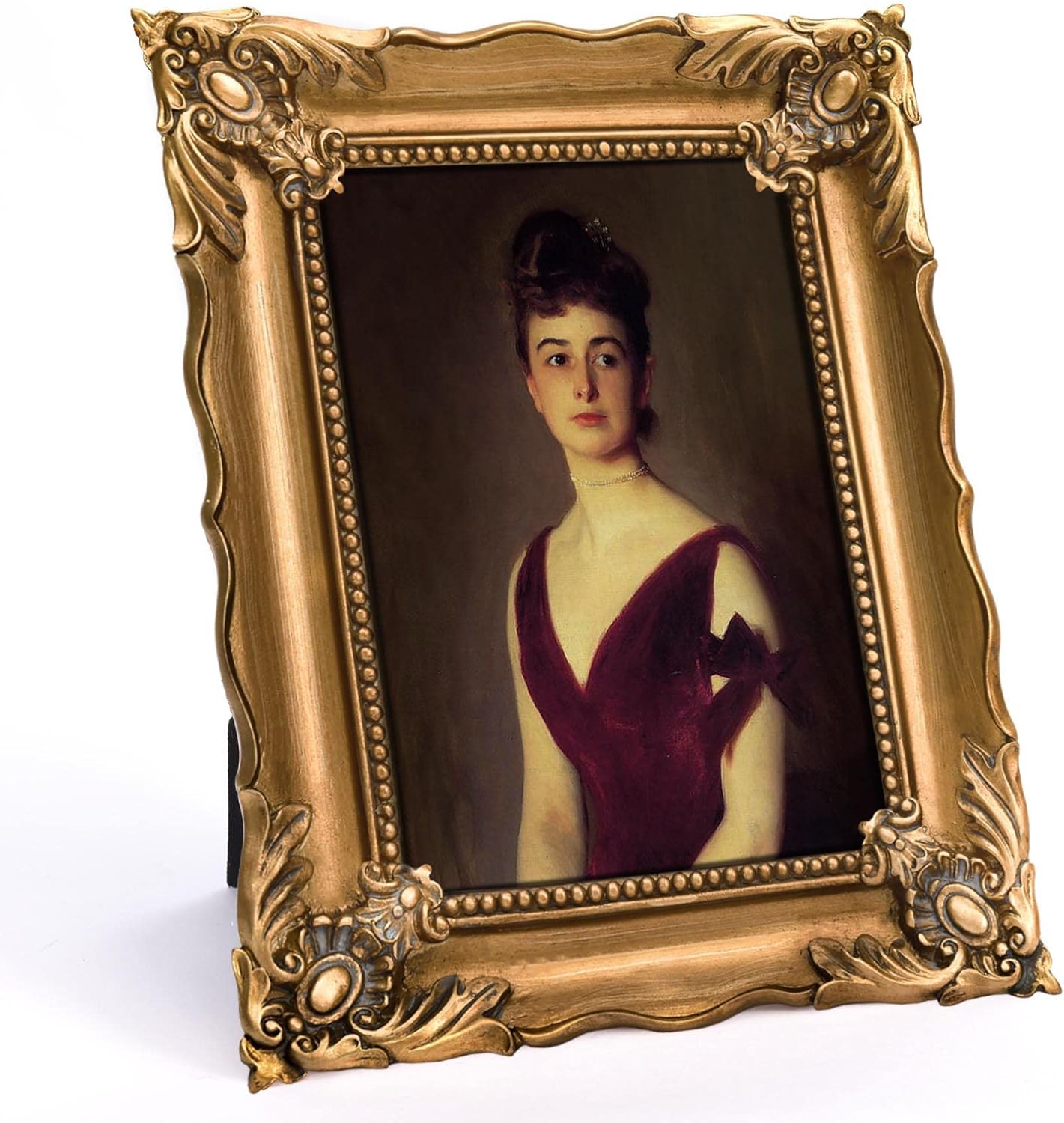 5x7 Vintage Picture Frame with Embossed Flower Design, Ornate Gold Frame for 5x7 Pictures