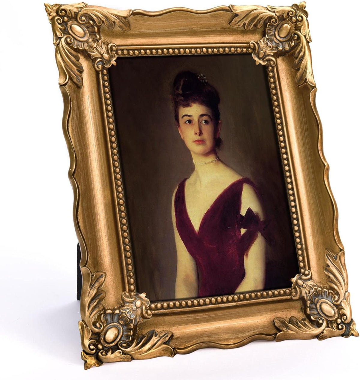 5x7 Vintage Picture Frame with Embossed Flower Design, Ornate Gold Frame for 5x7 Pictures