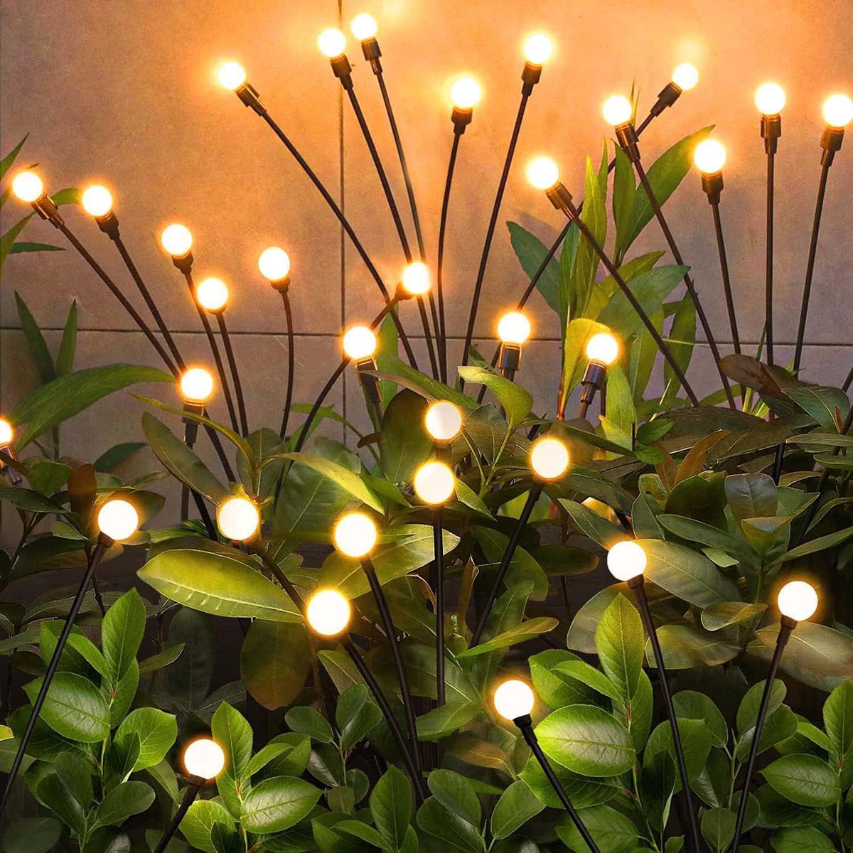 Solar Garden Lights Outdoor, 6 Pack 48LED Waterproof Solar Powered Lights for Yard Pathway Patio