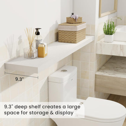 Fun Memories 48 Inch Deep Floating Shelves for Wall, 2 Pack of Long Wall Mounted Wood Shelves with