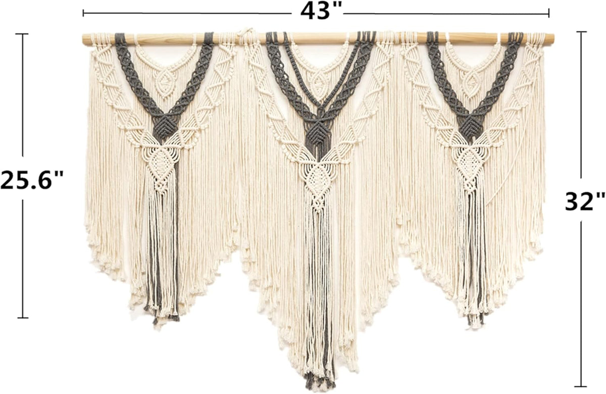 guzhiou large macrame wall hanging - Boho Tapestry Macrame Wall Decor Art- Chic Bohemian Handmade