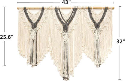 guzhiou large macrame wall hanging - Boho Tapestry Macrame Wall Decor Art- Chic Bohemian Handmade