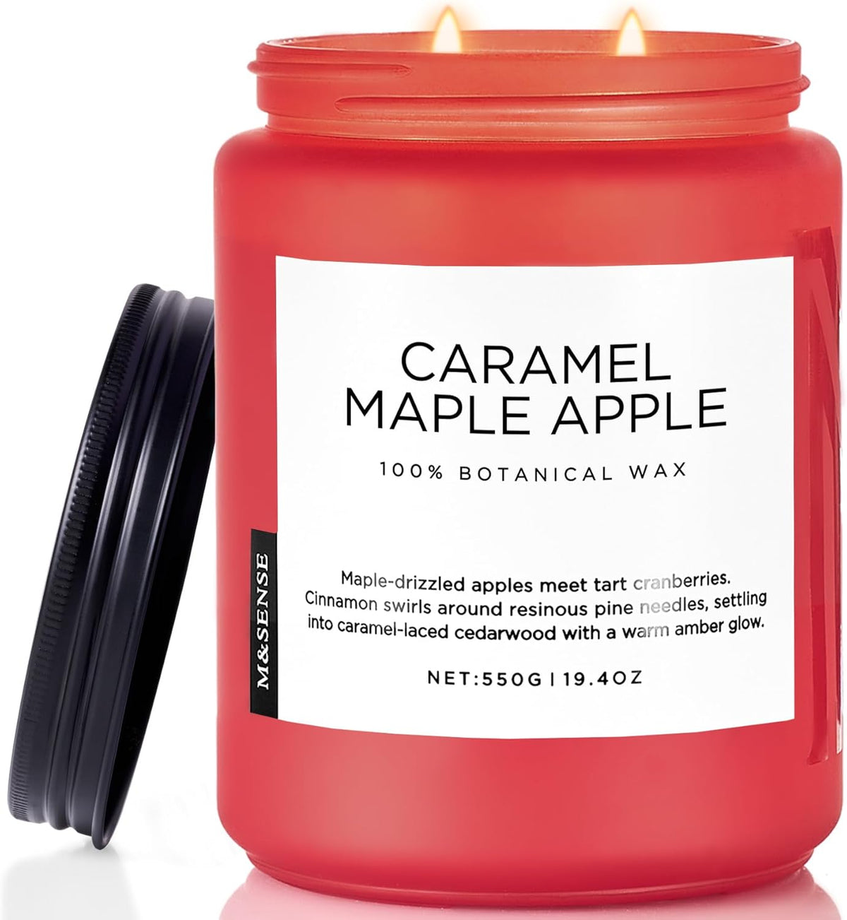 M&SENSE Caramel Apple Pie Candles for Home Scented, Natural Soy Wax 19.4oz Long Lasting 110 Hours