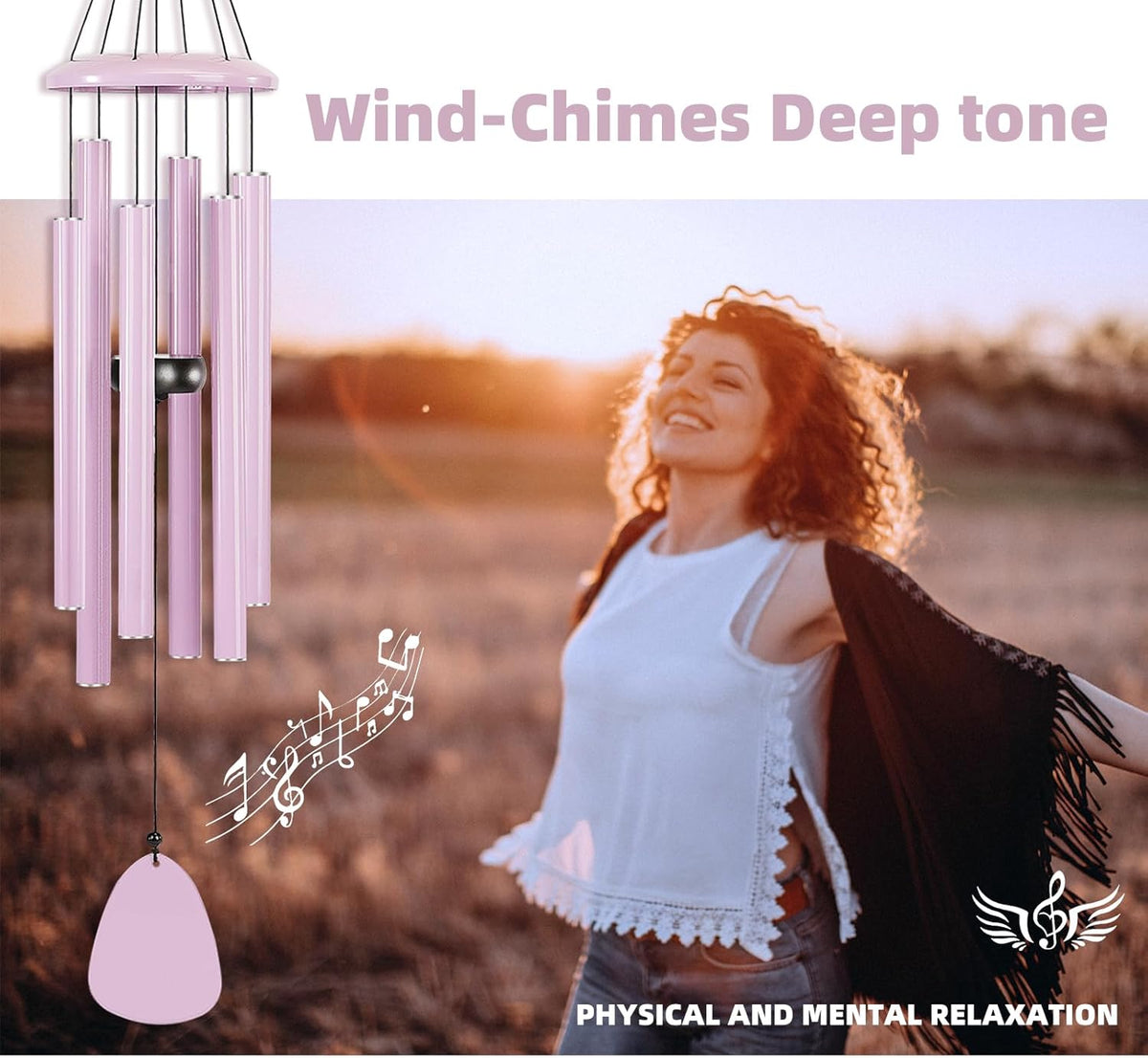 Wind-Chimes-Outdoor-Deep-Tone, Large Soothing Melodic Tones Windchimes, Wind Chimes for Outside