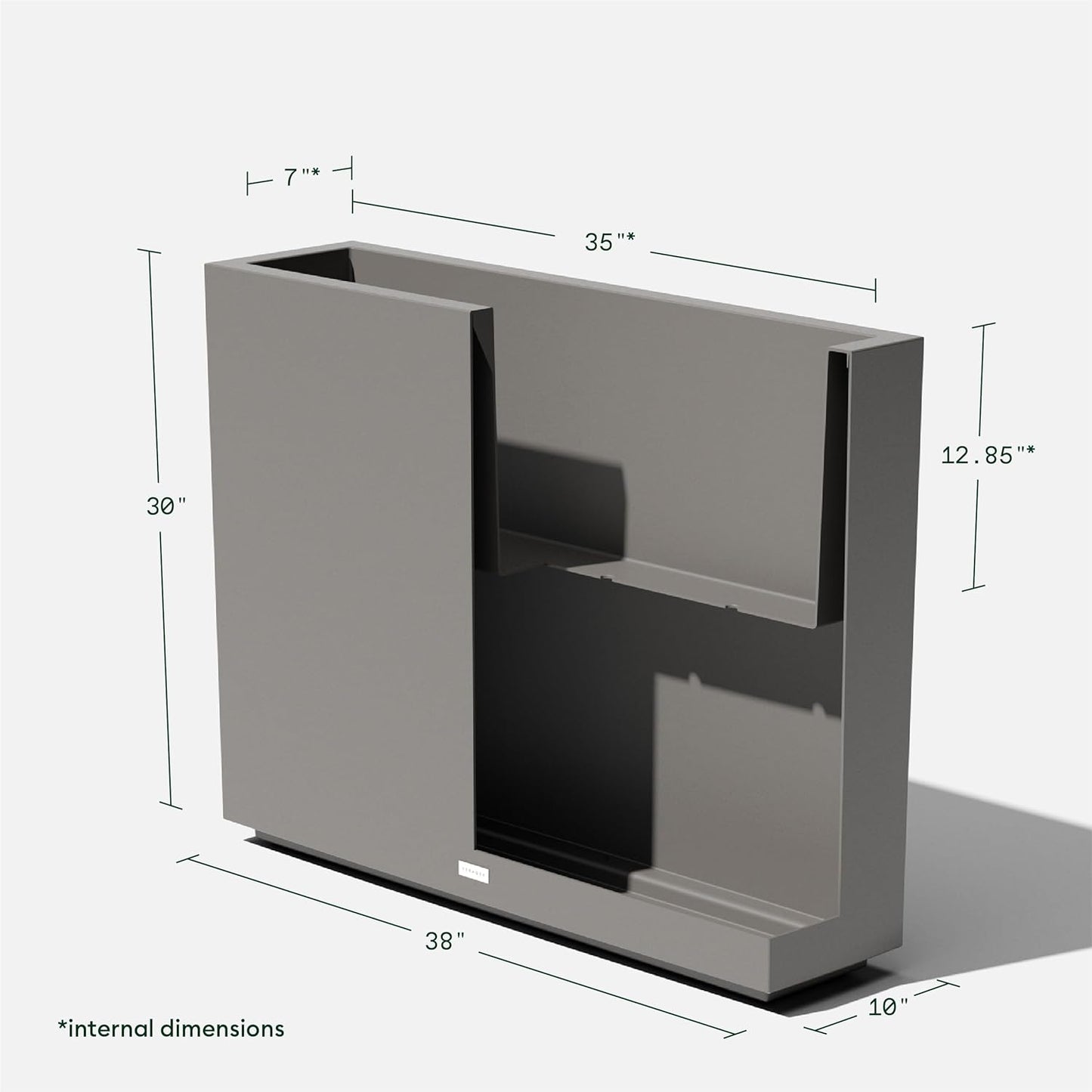 Veradek Block Series Span Plastic Planter - Tall Rectangular Planter for Indoor or Outdoor