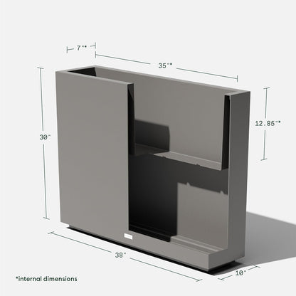 Veradek Block Series Span Plastic Planter - Tall Rectangular Planter for Indoor or Outdoor