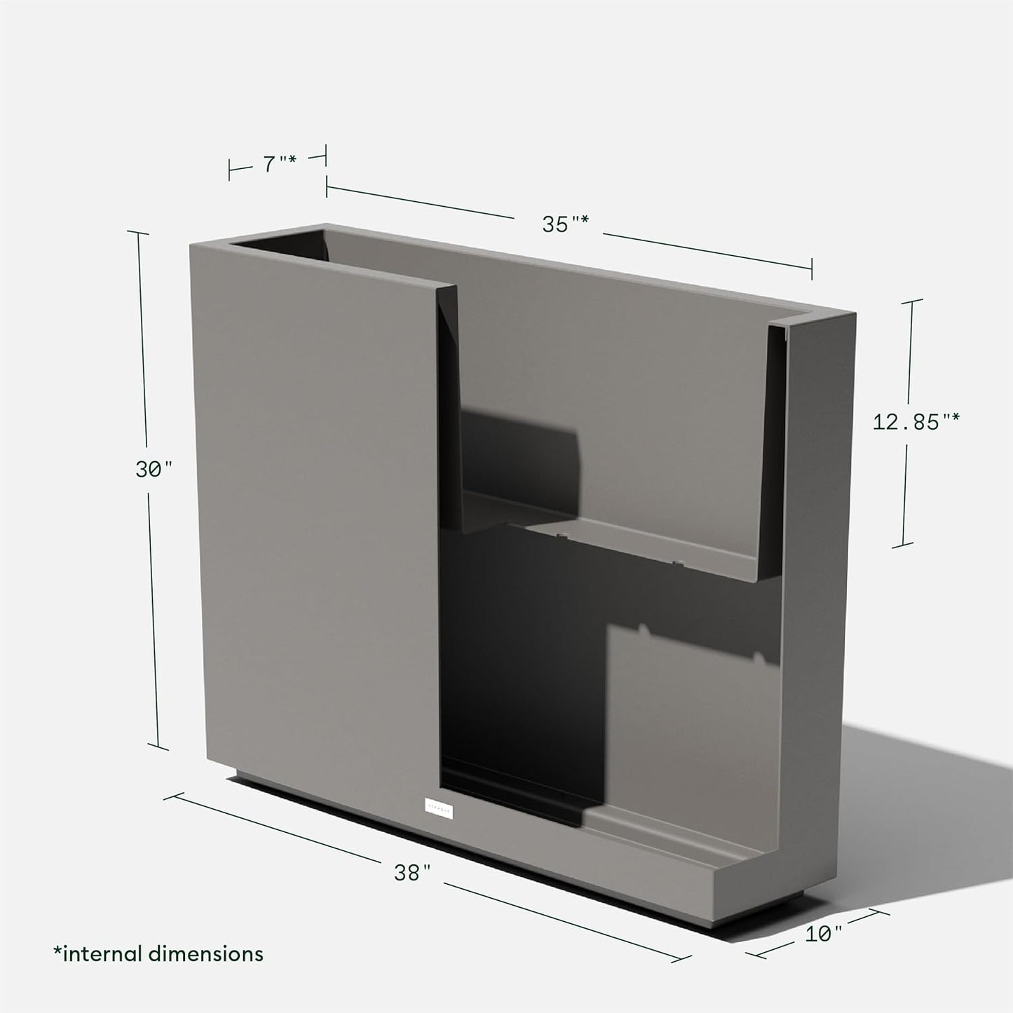Veradek Block Series Span Plastic Planter - Tall Rectangular Planter for Indoor or Outdoor