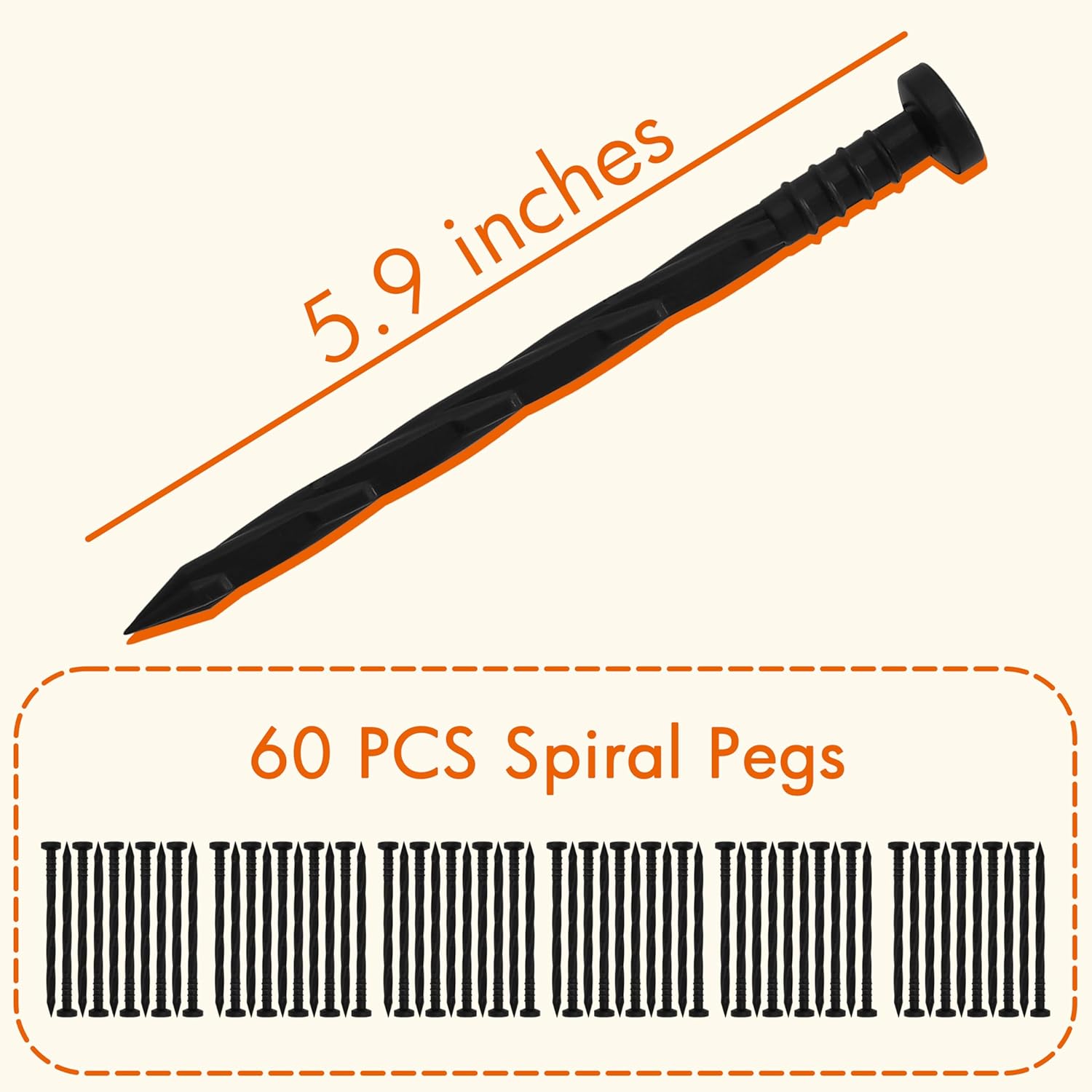 Gardzen 1.5" x 60' Landscape Edging Kit, Garden Edging Coil Comes with 60 Pcs Spikes, No Dig Lawn