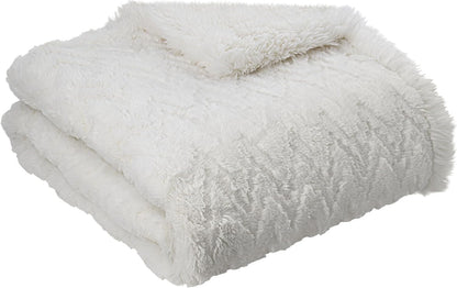 Mon Chateau Premium Reversible Queen Size Luxury Faux Fur Throw for Couch, Sofa, or Queen Size Bed