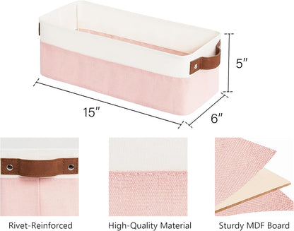 StorageWorks Narrow Storage Bins, Small Basket for Closet and Shelves, Fabric Organizer with