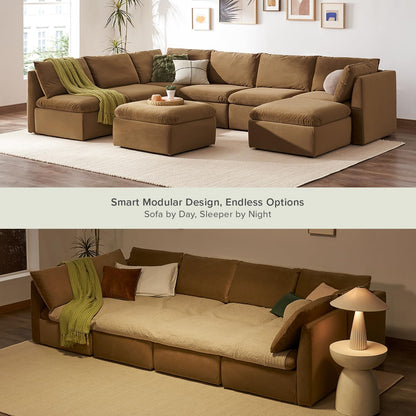 mopio Oversized Modular Sectional Sofa with Fully Removable Covers and Storage, Convertible U