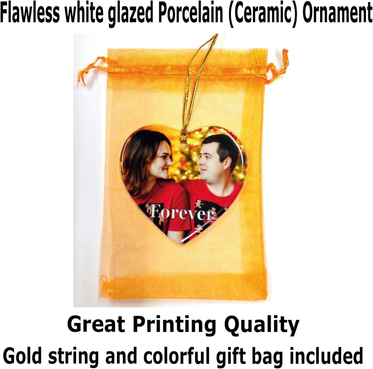 Personalized Ornament, Add Photo Text or Art Design and Make Your own Customized Porcelain Ceramic