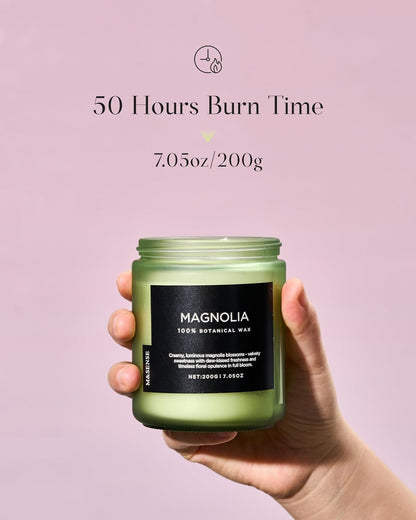 M&SENSE Magnolia Jasmine Scented Candle, 7.05oz 50 Hours Long Lasting Clean Non Toxic All Natural