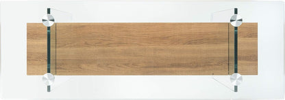 Safavieh Home Kayley Glass and Natural Brown Console Table