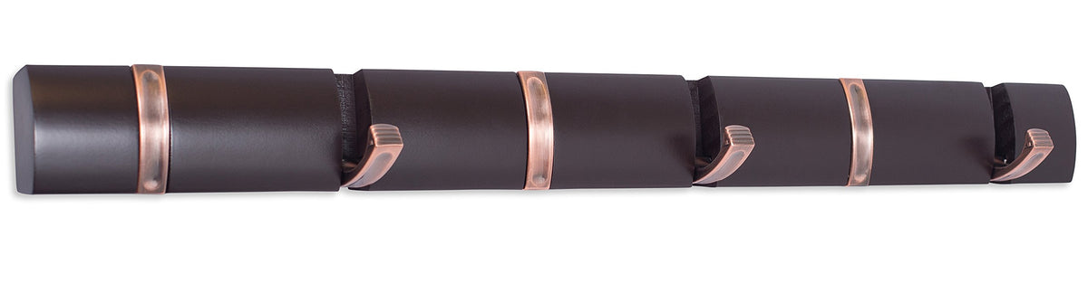 BIRDROCK HOME Wall Mounted Hooks - 6 Folding Coat and Hat Rack Hooks - Oil Rubbed Bronze Hooks