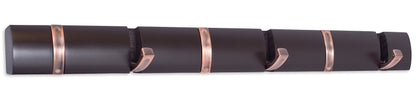 BIRDROCK HOME Wall Mounted Hooks - 6 Folding Coat and Hat Rack Hooks - Oil Rubbed Bronze Hooks
