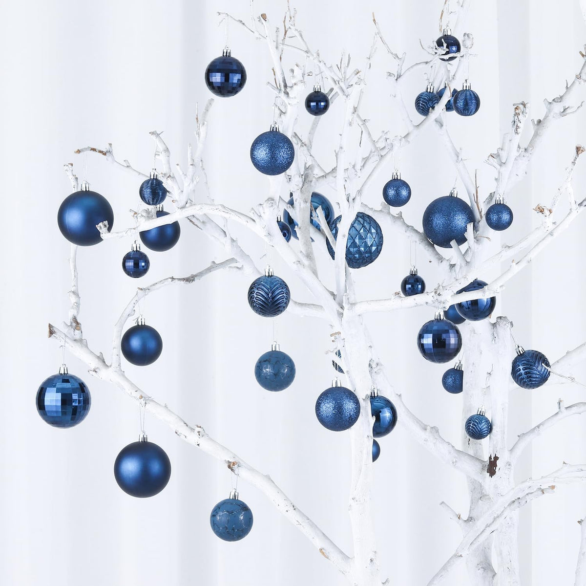 LANGXUN 36pcs Midnight Blue Christmas Tree Decorations Balls, Bolas De Navidad, 2025 Christmas
