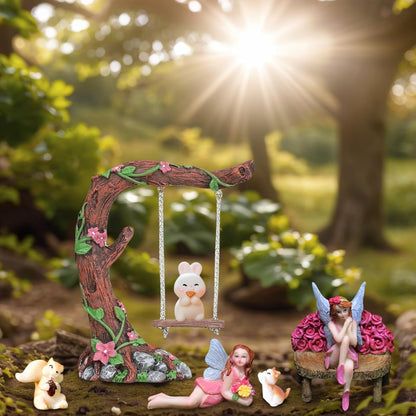 Swing Set of 42 Pcs Miniature Fairy Garden Accessories Outdoor Decor Figurines Kit for Kids, Mini