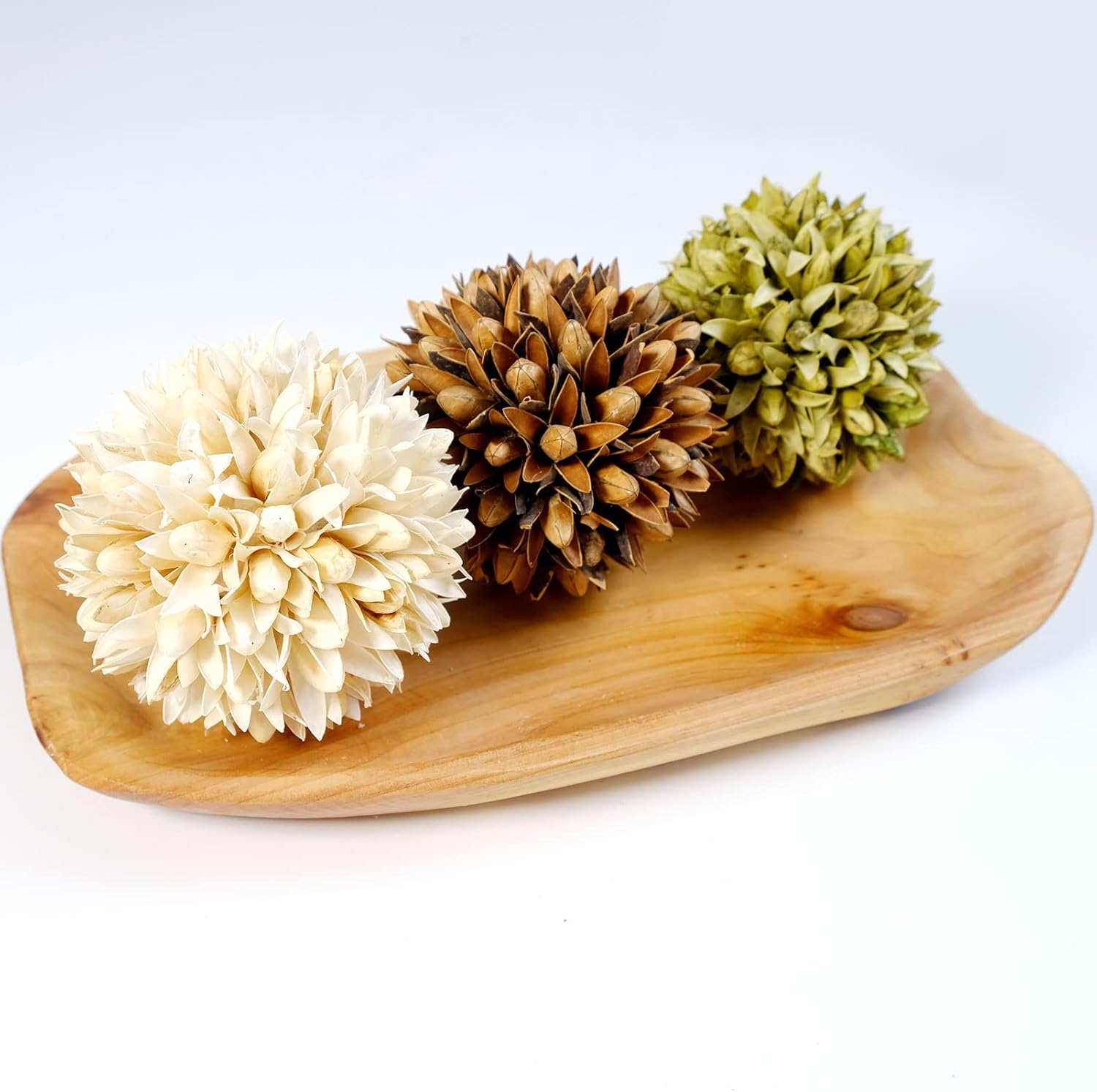 3.5inch Decorative Balls Bowl/Tray &Floral Orb/Ball with Dried Potpourri, Artificial Decorative