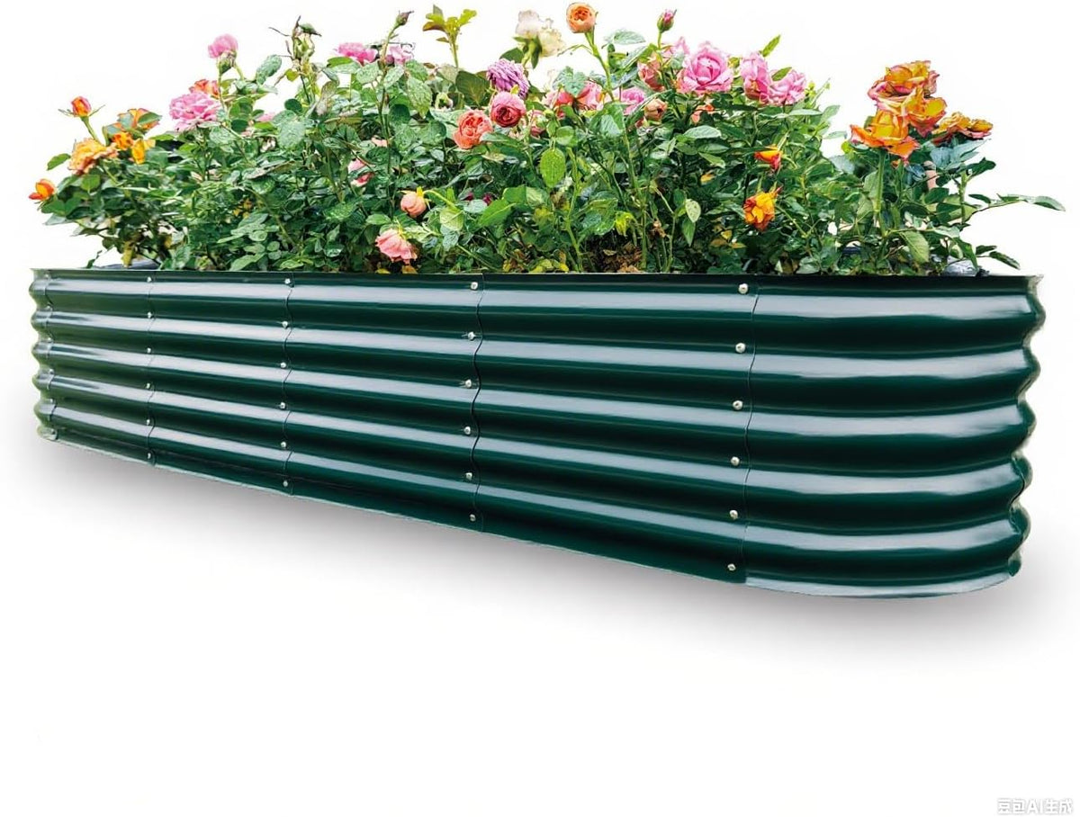 Gardmax Galvanized Raised Garden Bed, Lightweight Planter Boxes Outdoor with Easy Assembly, Large