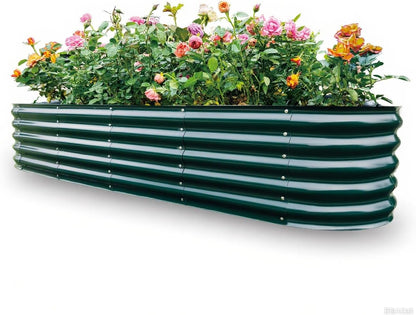 Gardmax Galvanized Raised Garden Bed, Lightweight Planter Boxes Outdoor with Easy Assembly, Large