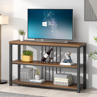 FOLUBAN Console Table for Entryway, Narrow Sofa Table with 3 Tier Storage Shelf for Living Room