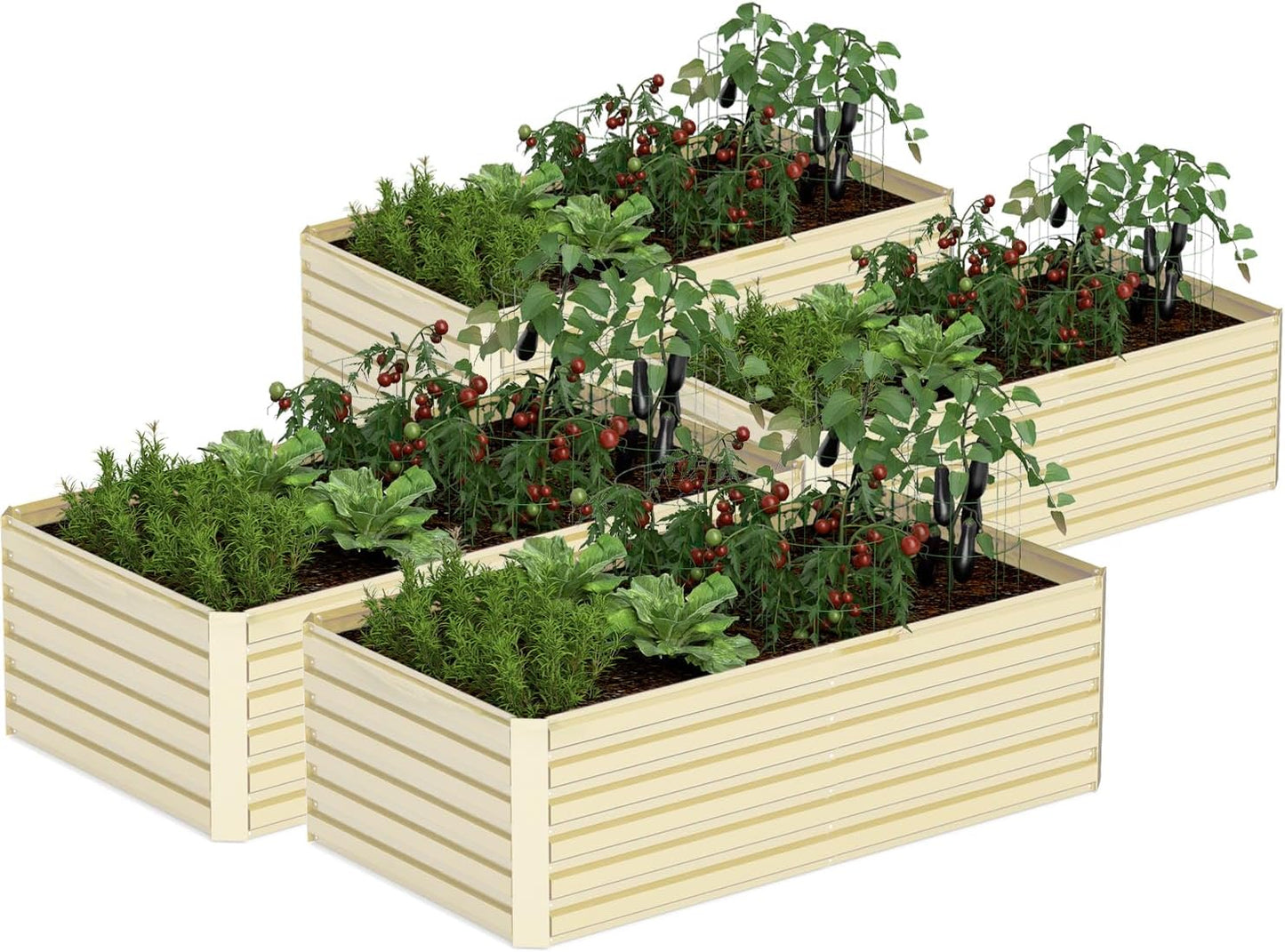 8x4x2 ft Outdoor Raised Garden Bed, Large Metal Planter Raised Beds, Planters for Outdoor Plants
