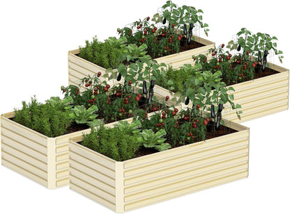 8x4x2 ft Outdoor Raised Garden Bed, Large Metal Planter Raised Beds, Planters for Outdoor Plants