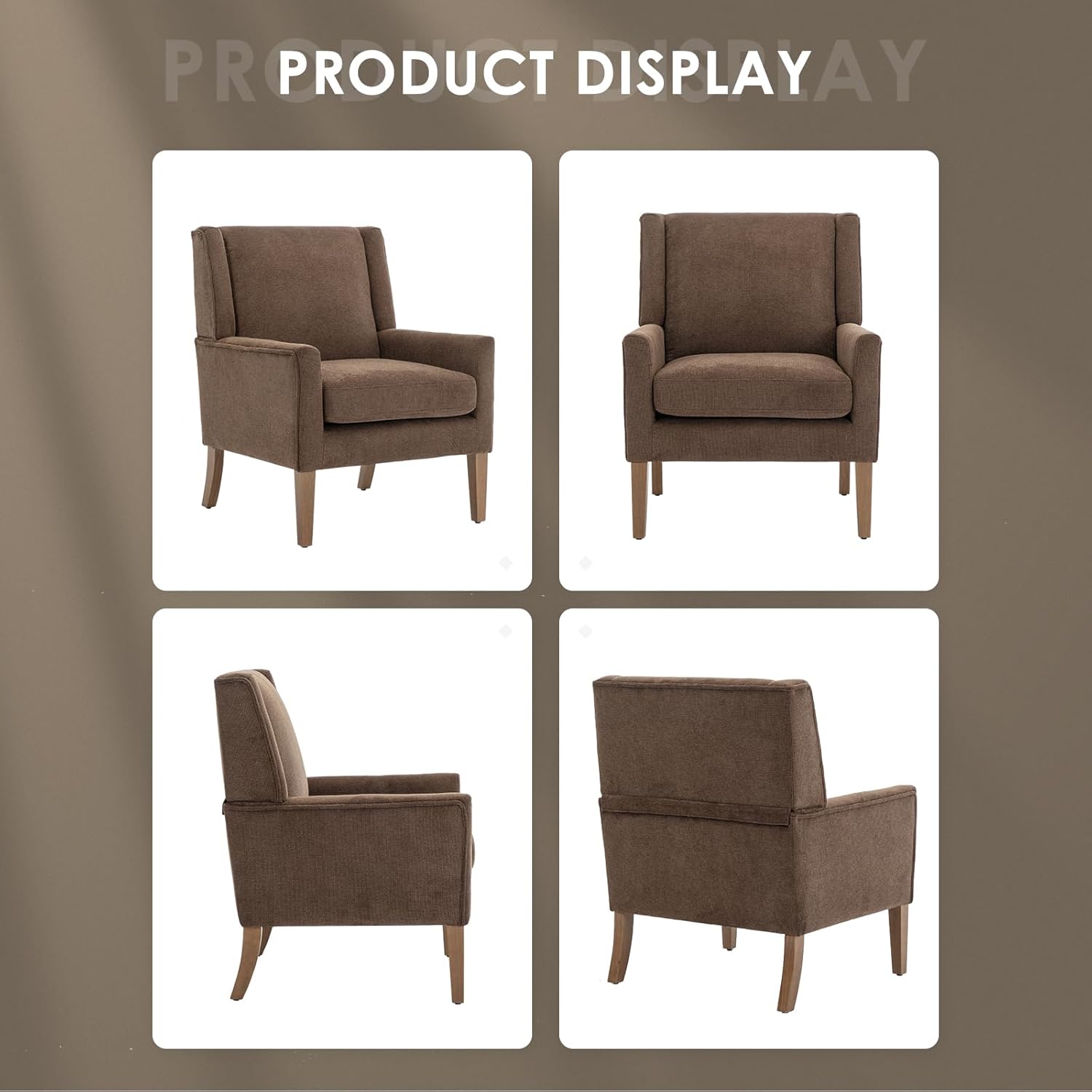 COLAMY Modern Wingback Living Room Chair, Upholstered Fabric Accent Armchair, Single Sofa Chair