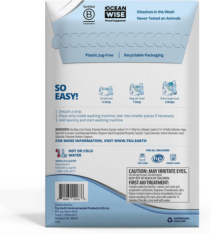 Tru Earth Platinum - Heavy Duty Laundry Detergent Sheets - Up to 64 Loads (32 Count), Fresh Linen