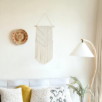 Mkono Macrame Wall Hanging Art Woven Boho Home Décor, Geometric Beautiful Yarn Tapestry Wall Decor