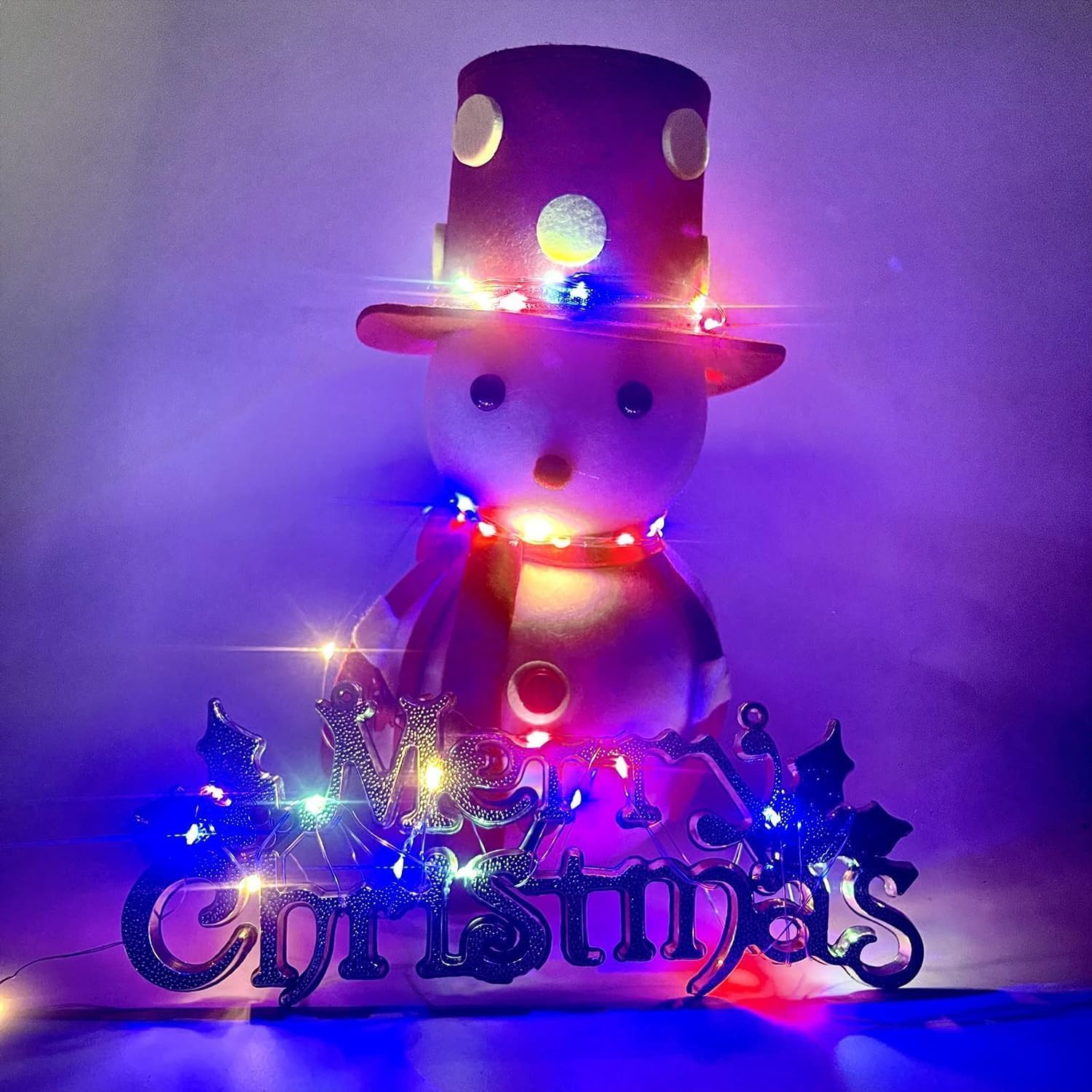 4-Pack Multicolor Christmas Fairy Lights Battery Operated with Timer, Waterproof 16FT 50 LED String